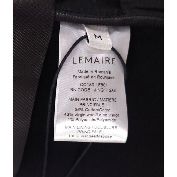 Lemaire Crombie Coat Size M Black Cotton Wool Blend Unisex NWT - Picture 14 of 16